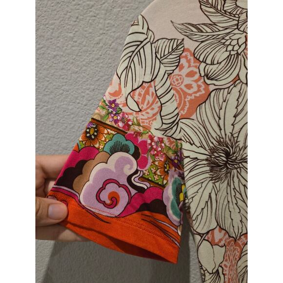 FARM Rio Women's XS Multicolor Floral Crew Neck T-Shirt - Picture 4 of 7